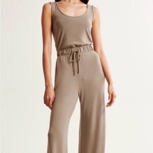 Abercrombie & Fitch Taupe Jumpsuit - Tall Inseam